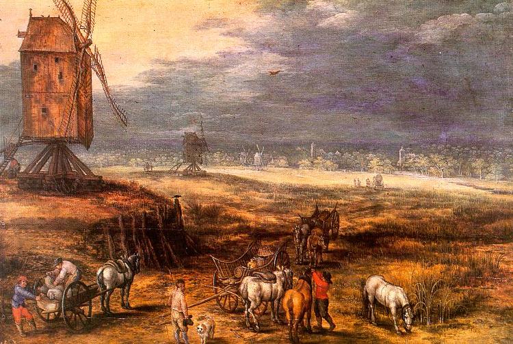 Jan Brueghel Landscape with Windmills